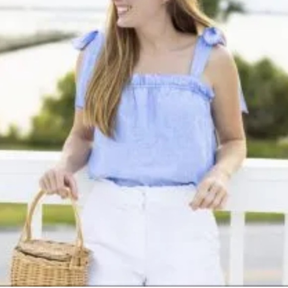 J. Crew Tie-shoulder Chambray Linen Top - Picture 3 of 12